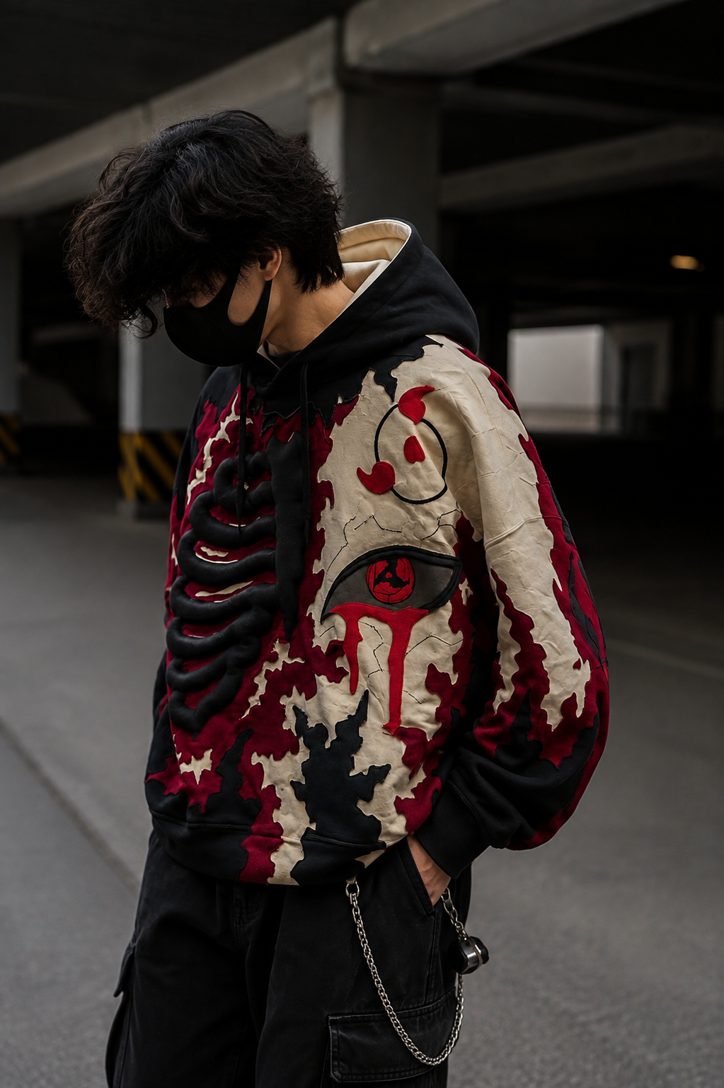 Noctra Crimson Eclipse Oversized Hoodie