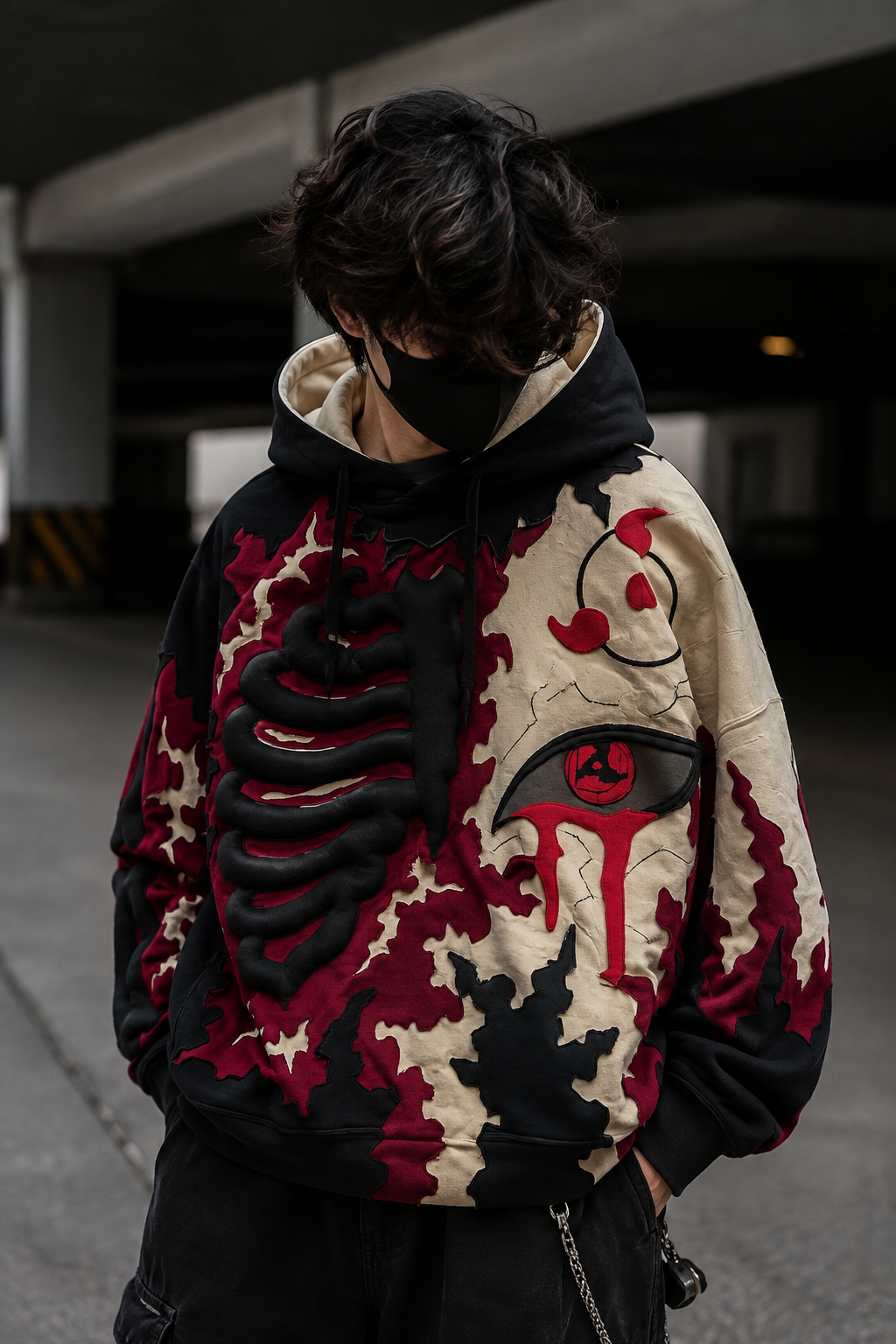 Noctra Crimson Eclipse Oversized Hoodie