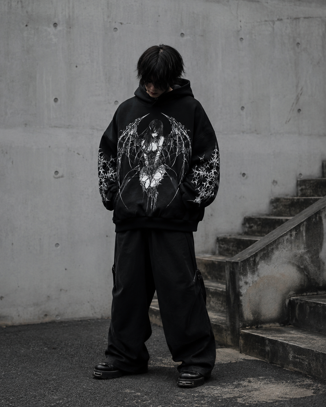 Noctra Forsaken Angel Oversized Hoodie