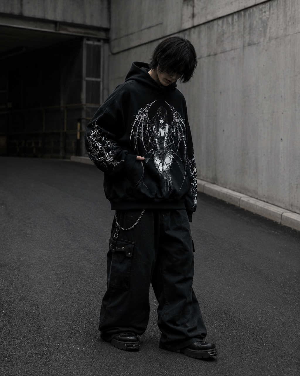 Noctra Forsaken Angel Oversized Hoodie