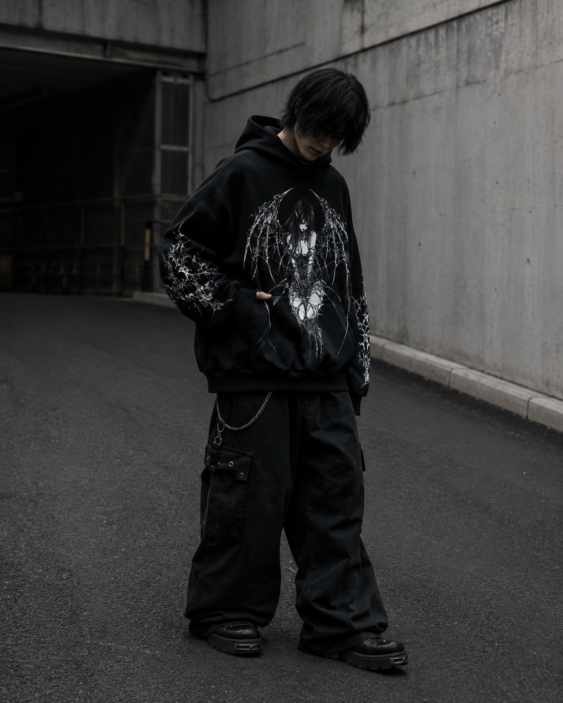 Noctra Forsaken Angel Oversized Hoodie