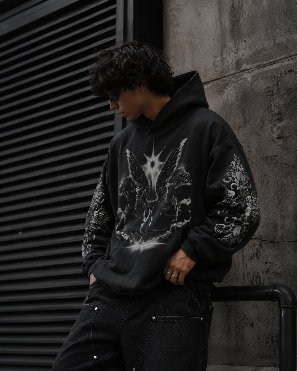 Noctra Twin Seraph Oversized Hoodie