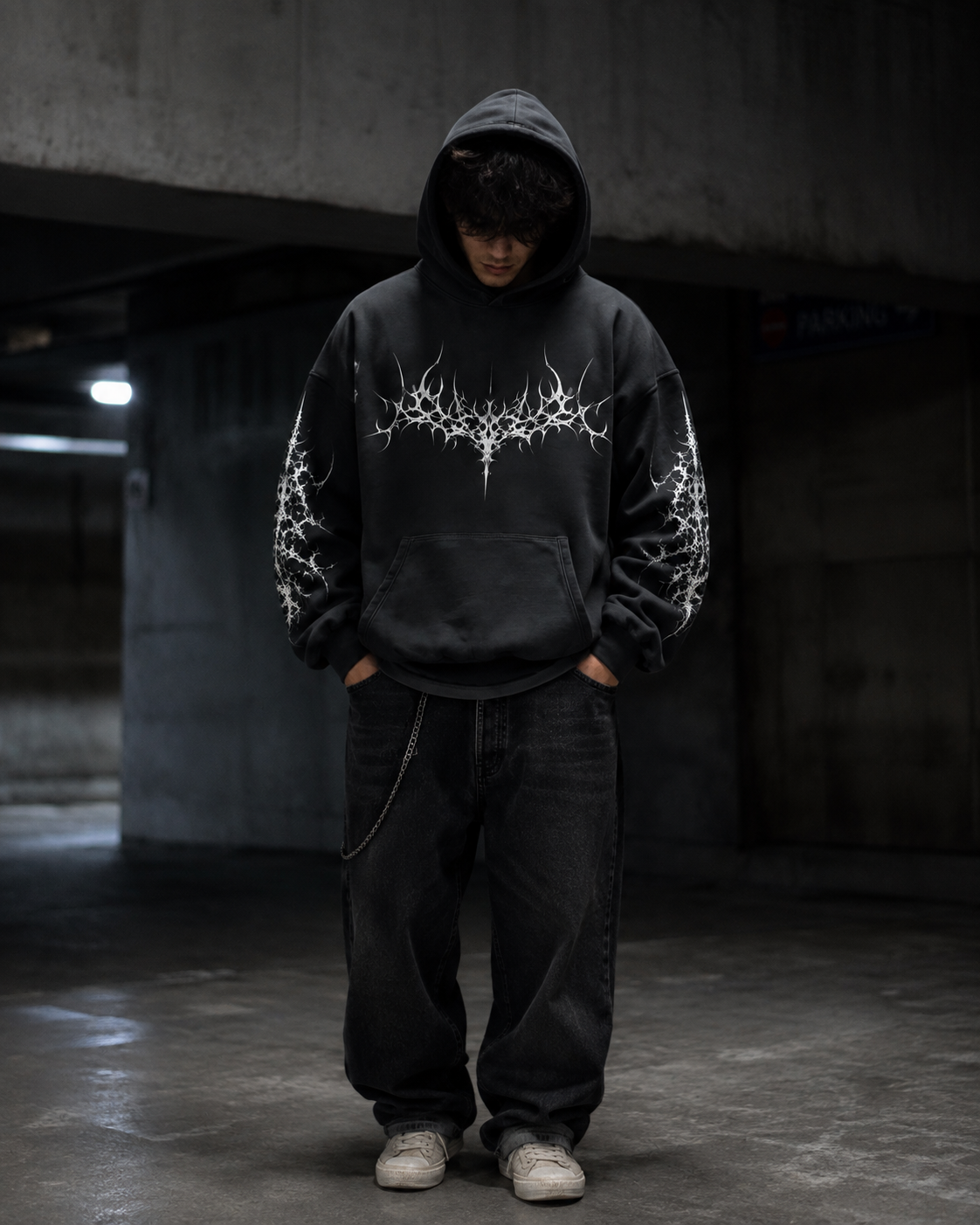 Noctra Black Ritual Oversized Hoodie