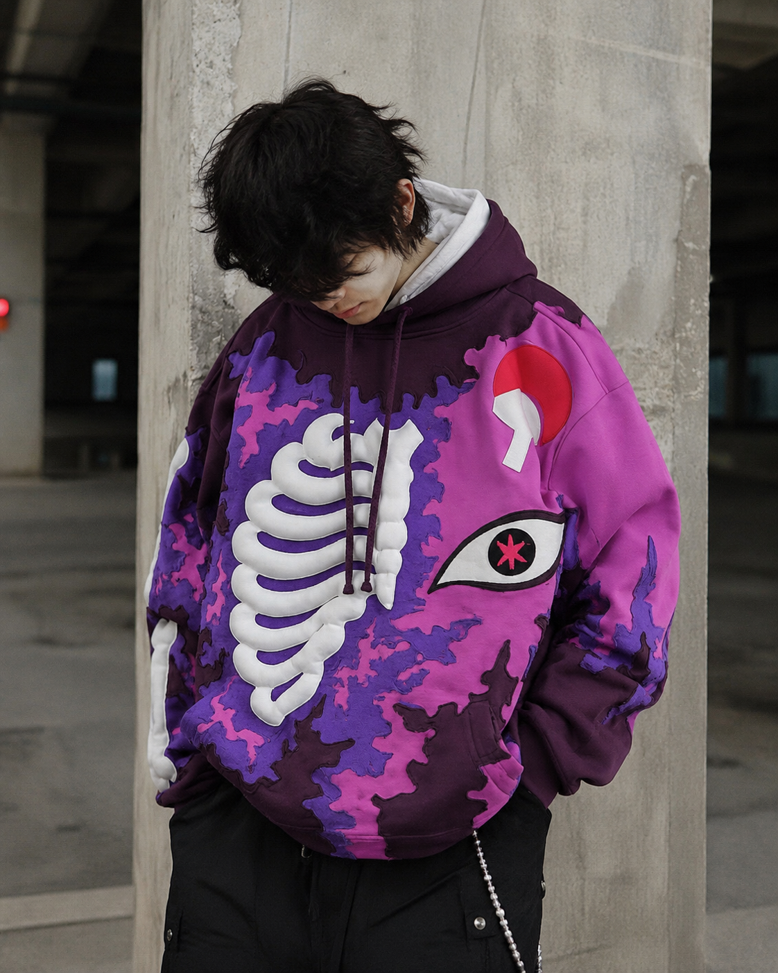 Noctra Violet Rift Oversized Hoodie