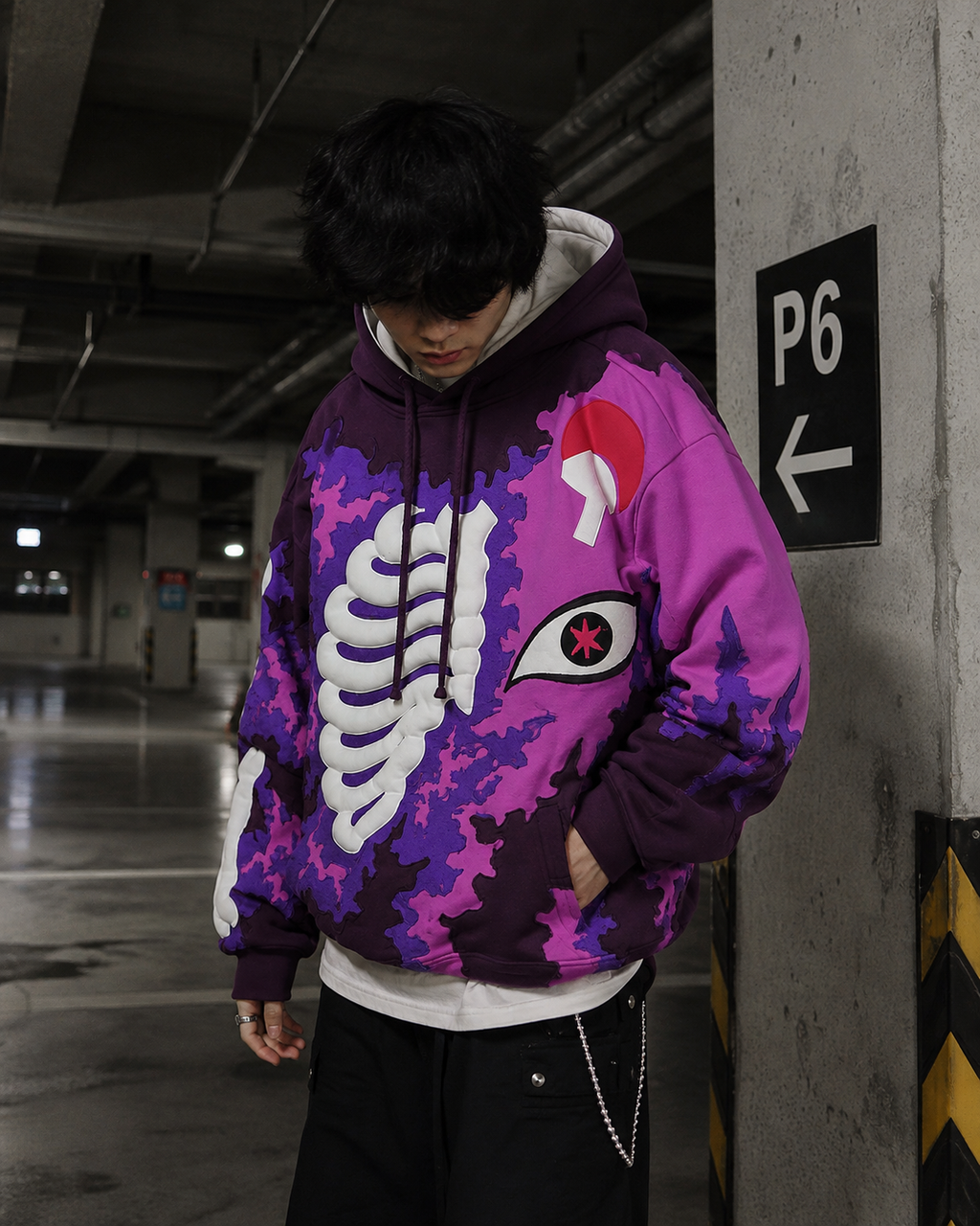 Noctra Violet Rift Oversized Hoodie
