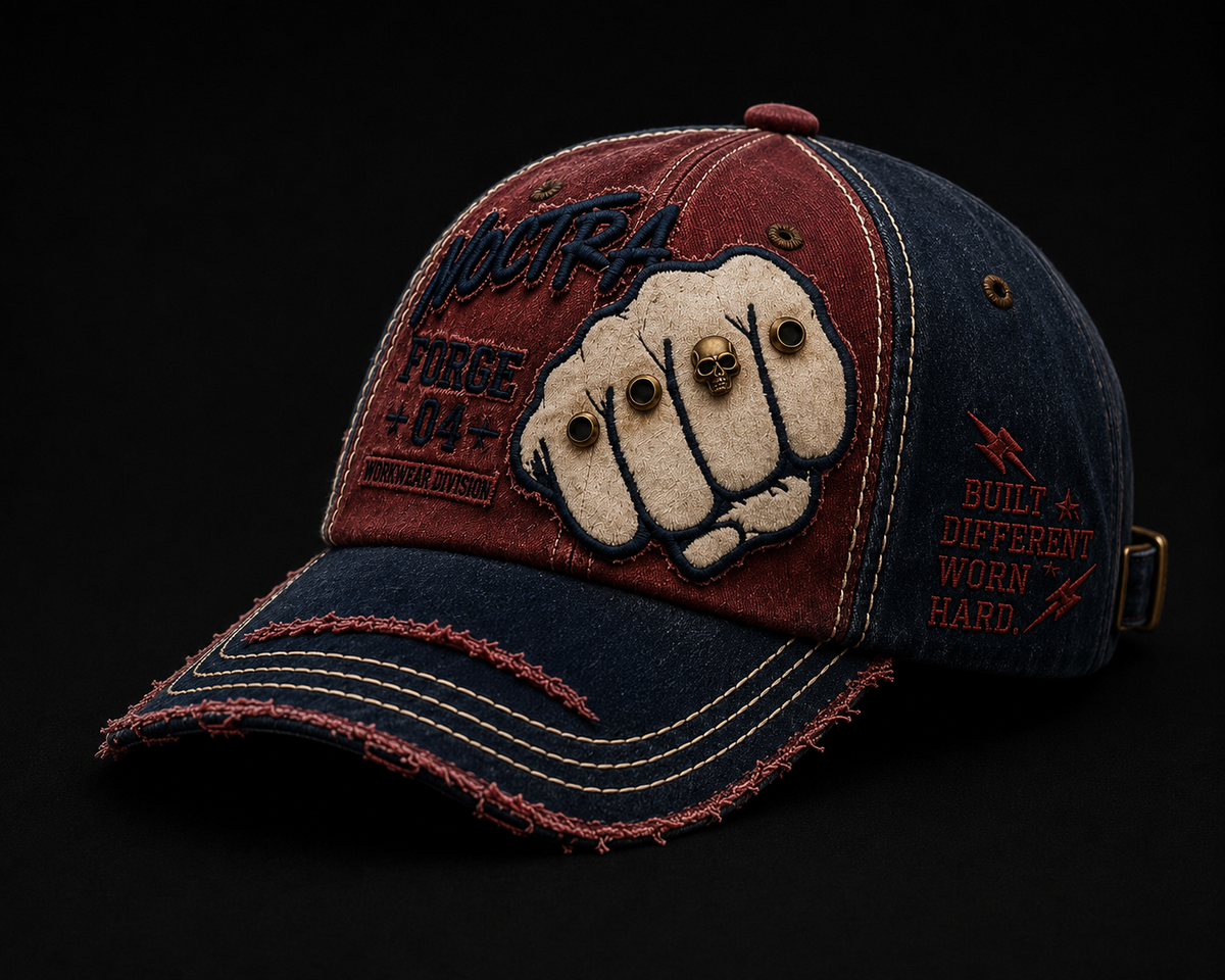 FORGE 04 – Navy × Burgundy Vintage Baseball Cap