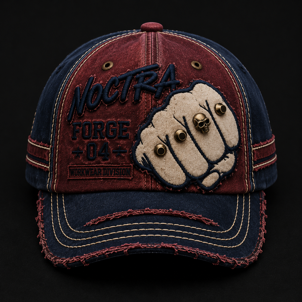 FORGE 04 – Navy × Burgundy Vintage Baseball Cap
