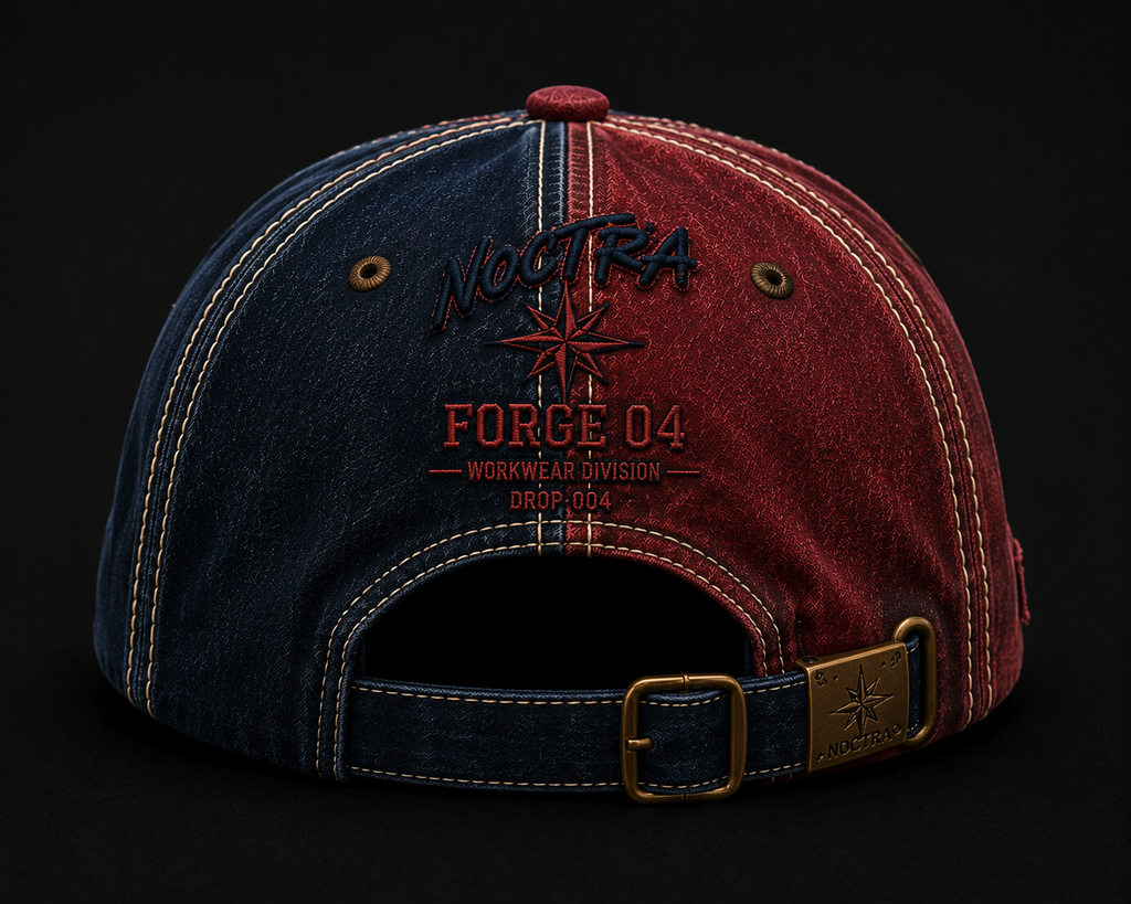 FORGE 04 – Navy × Burgundy Vintage Baseball Cap