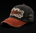 OUTLAW 01 – Black × Rust Vintage Baseball Cap