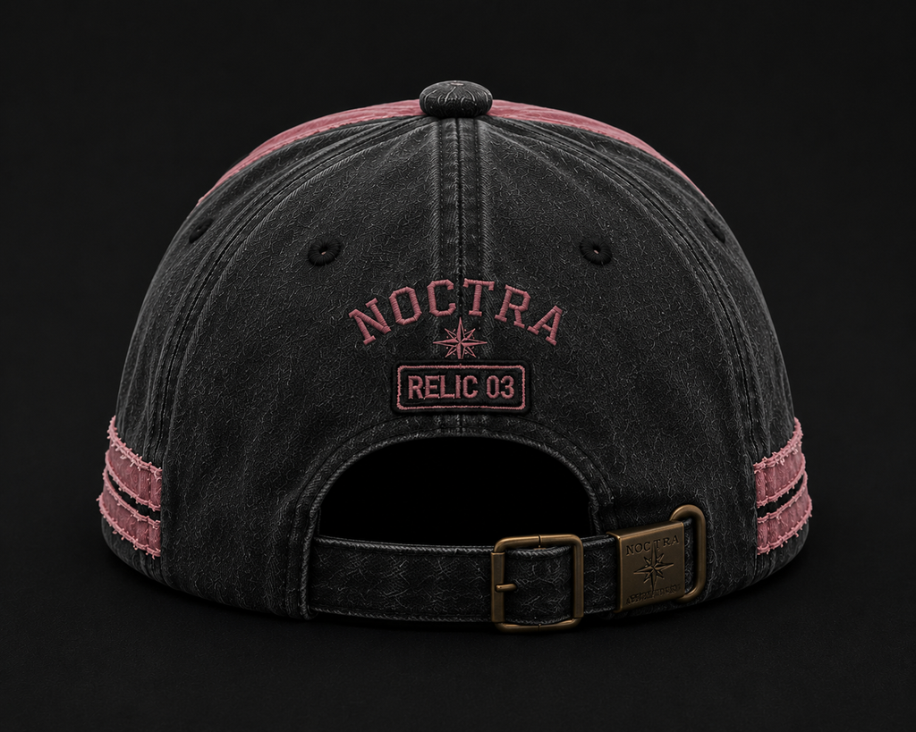 RELIC 03 – Pink × Charcoal Vintage Baseball Cap