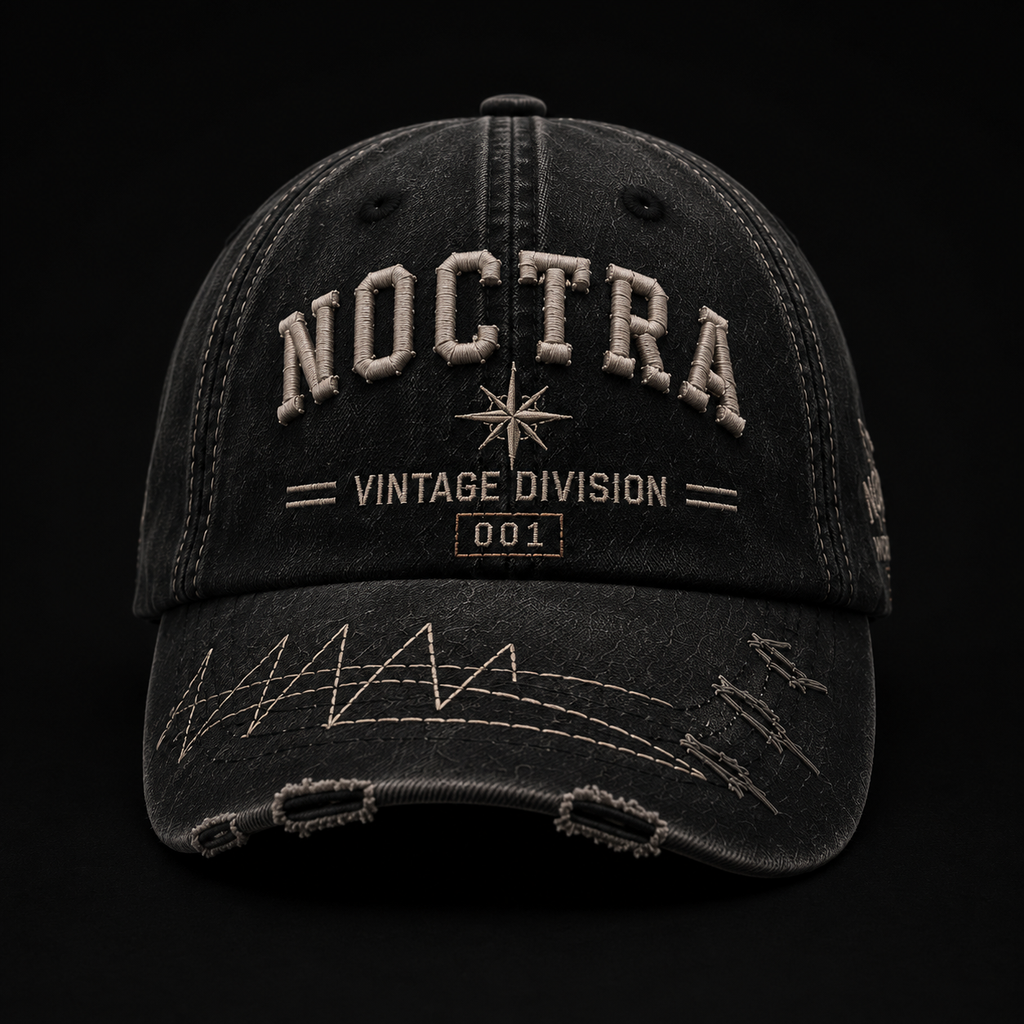 STATIC 02 – Charcoal × Grey Vintage Baseball Cap