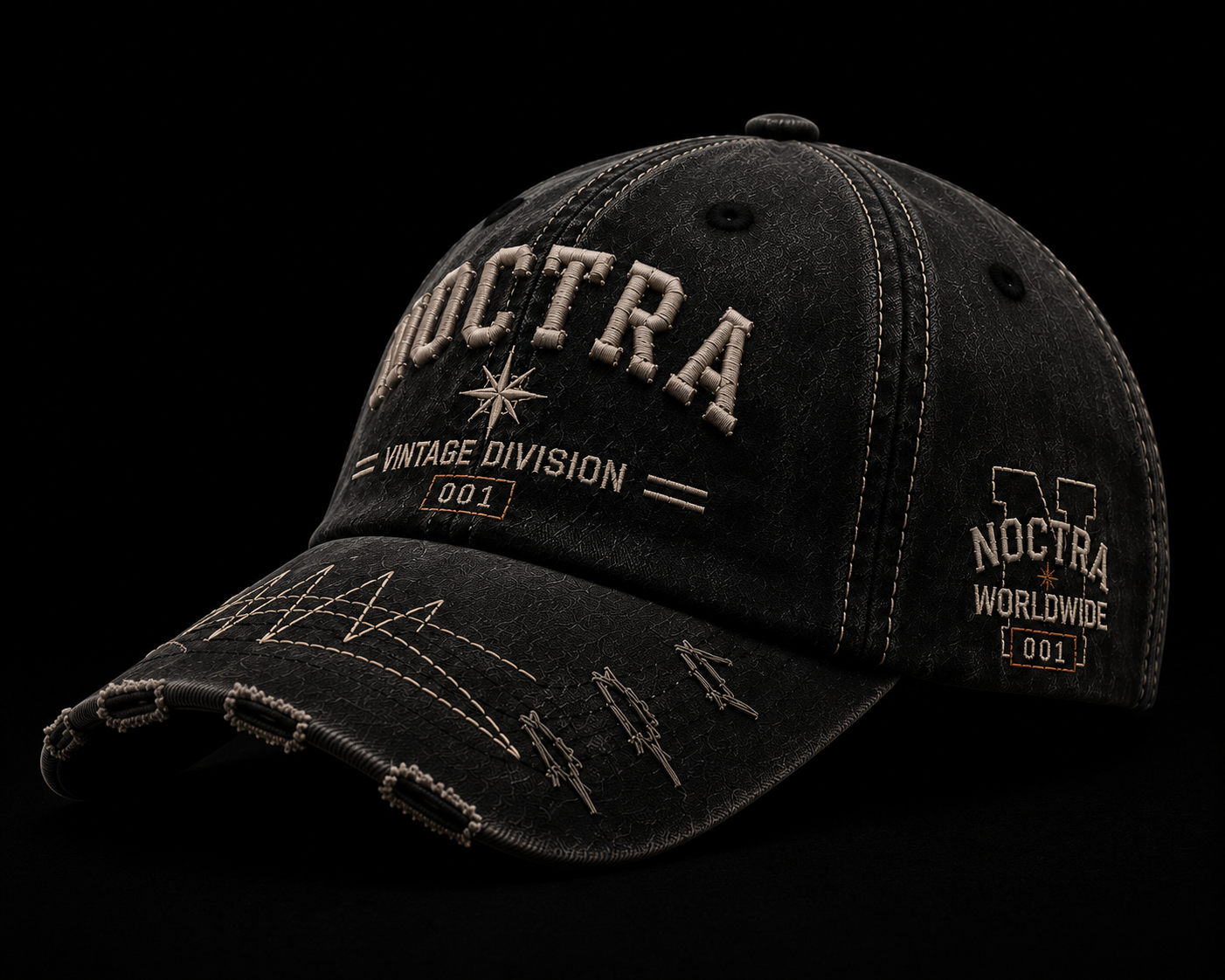 STATIC 02 – Charcoal × Grey Vintage Baseball Cap