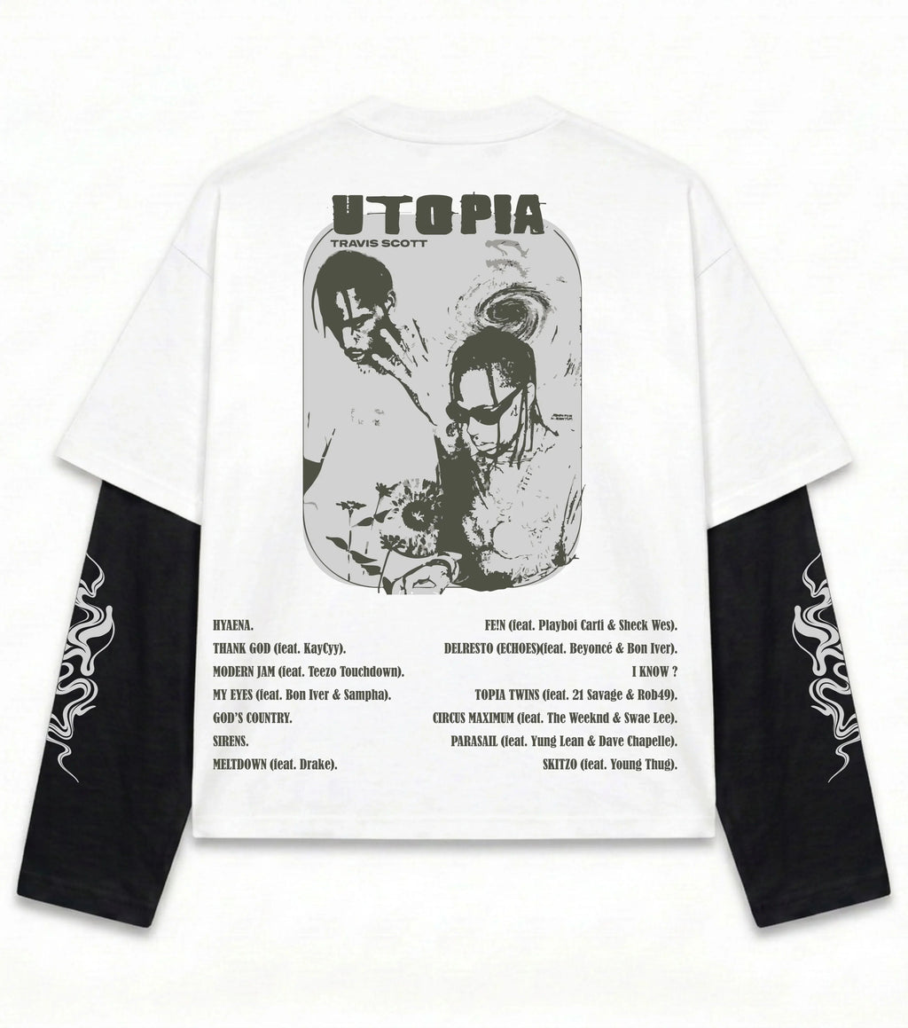 Travis Scott Utopia Chaos Doctor Sleeves Oversized T-Shirt