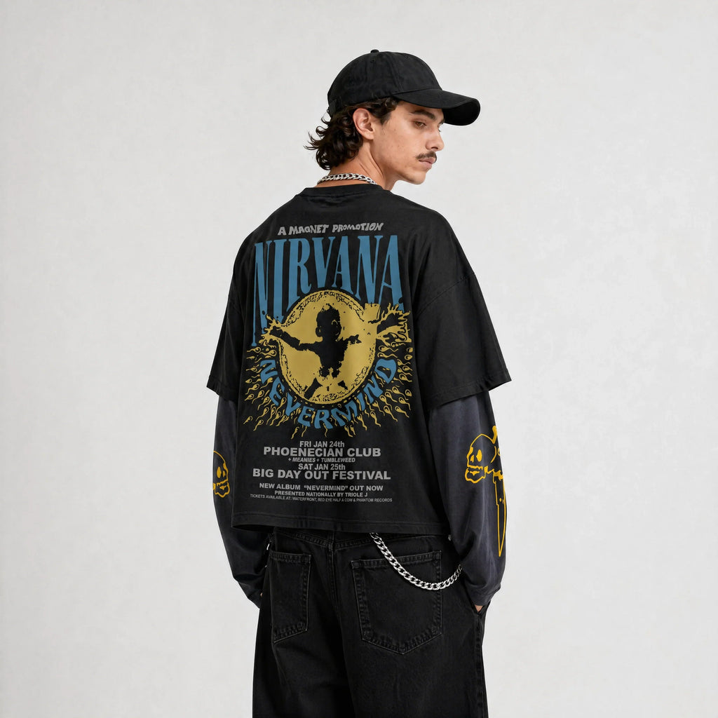 Nirvana Doctor Sleeves Oversized T-Shirt