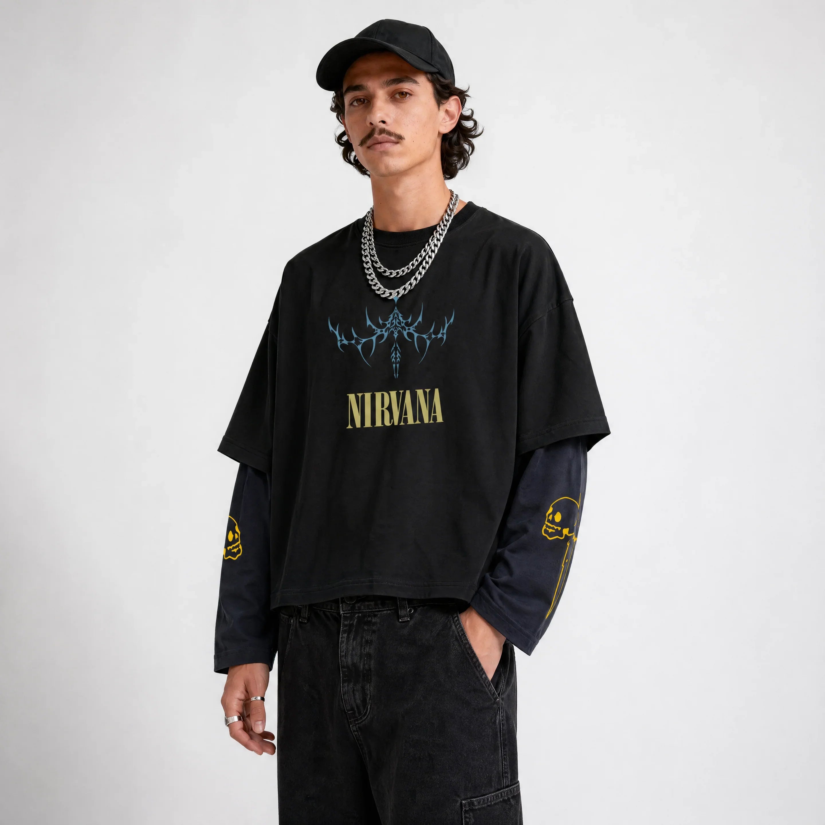 Nirvana Doctor Sleeves Oversized T-Shirt