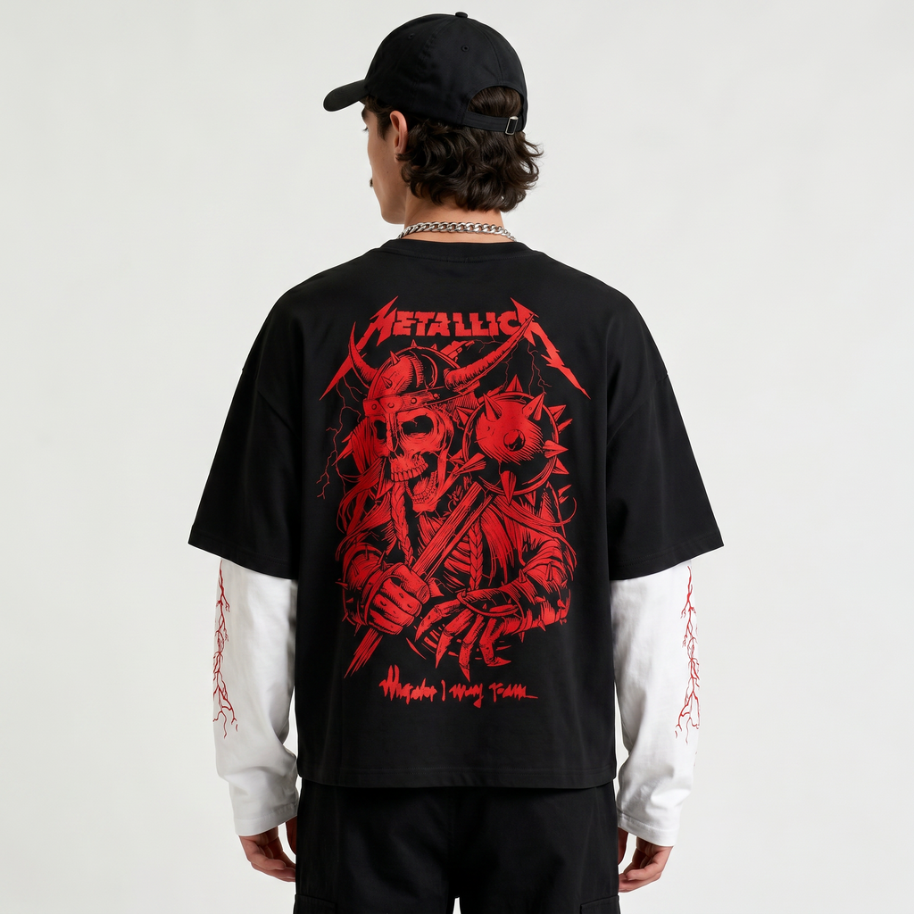 Metallica Doctor Sleeves Oversized T-Shirt
