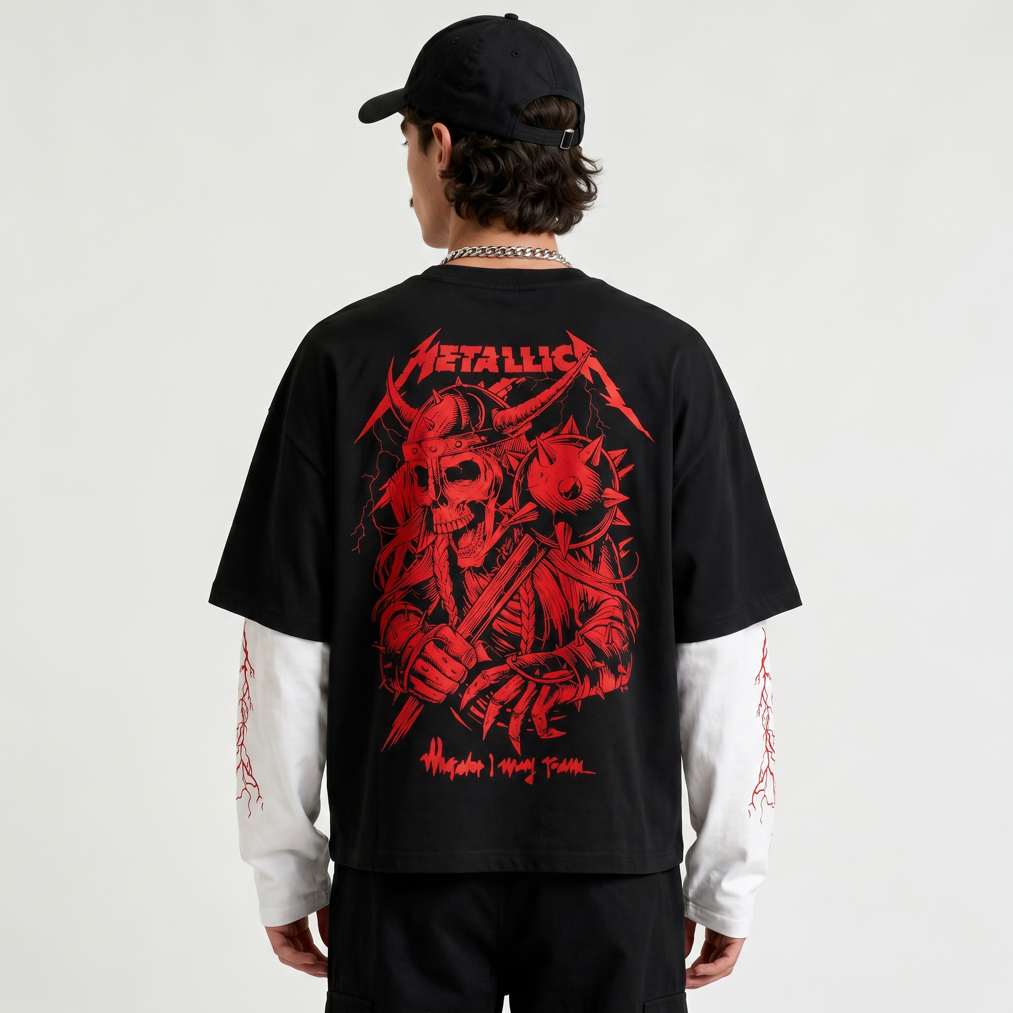 Metallica Doctor Sleeves Oversized T-Shirt
