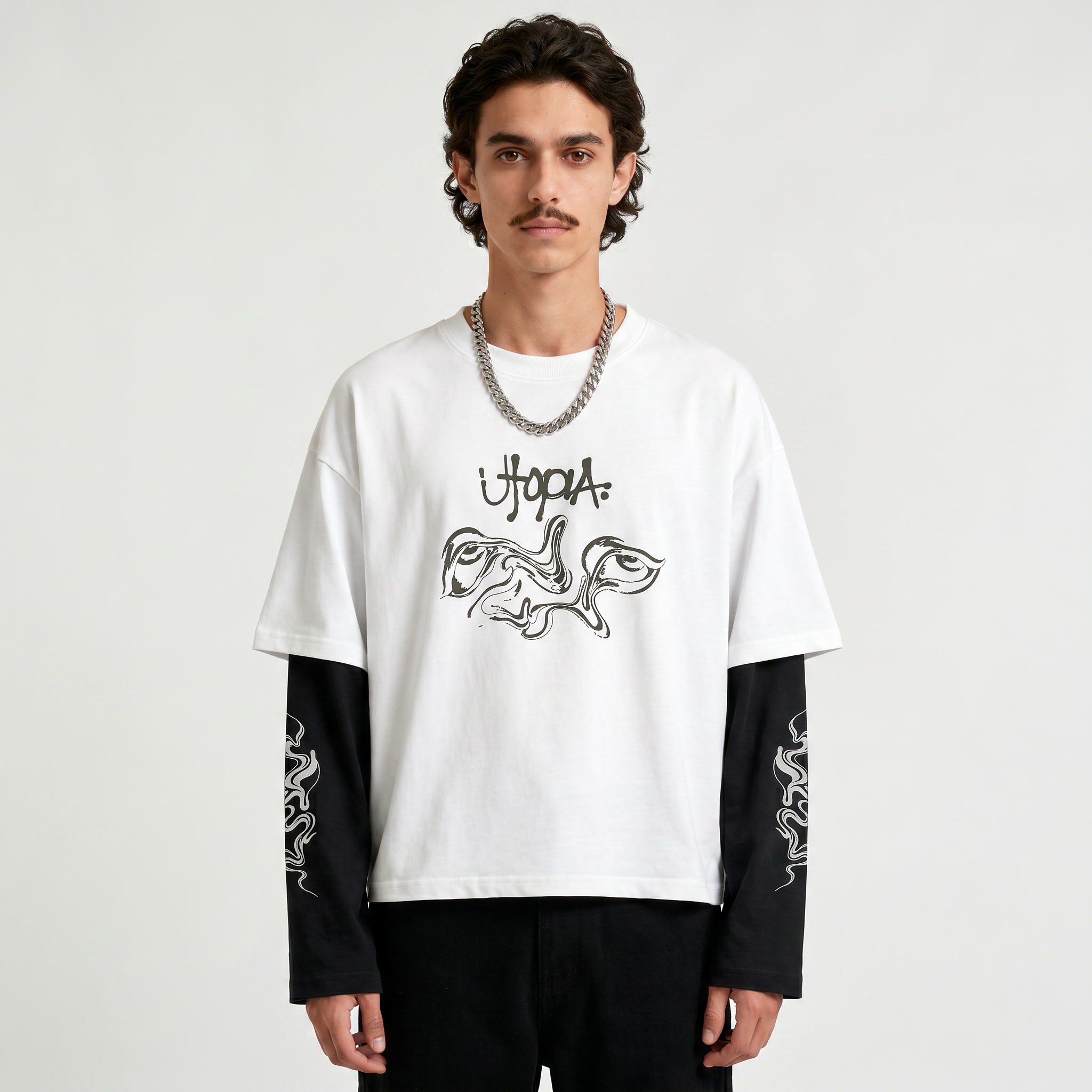 Travis Scott Utopia Chaos Doctor Sleeves Oversized T-Shirt
